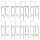 fehér 9 részes tömör fenyőfa kerti bárszett