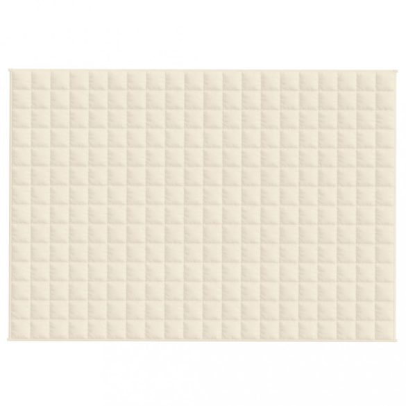 világos krémszínű szövet súlyozott takaró 140 x 200 cm 10 kg