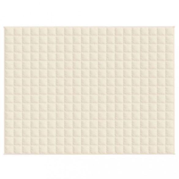 világos krémszínű szövet súlyozott takaró 152 x 203 cm 11 kg