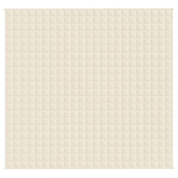 világos krémszínű szövet súlyozott takaró 220 x 230 cm 15 kg