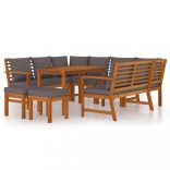 9 részes tömör akácfa kerti étkezőszett párnával