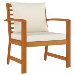 9 részes tömör akácfa kerti étkezőszett párnával