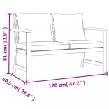 9 részes tömör akácfa kerti étkezőszett párnával