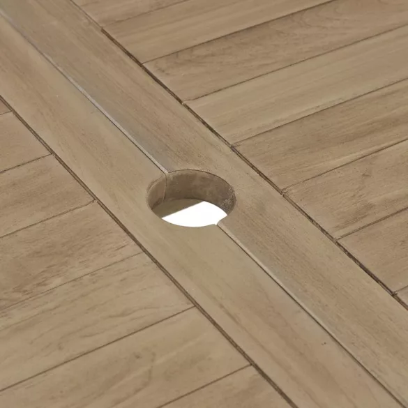 7 részes szürke tömör tíkfa kerti étkezőgarnitúra