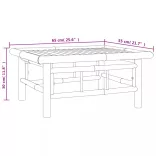 9 részes bambusz kerti ülőgarnitúra sötétszürke párnákkal