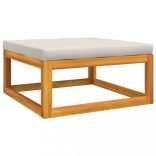 9 részes tömör fa kerti ülőgarnitúra világosszürke párnákkal