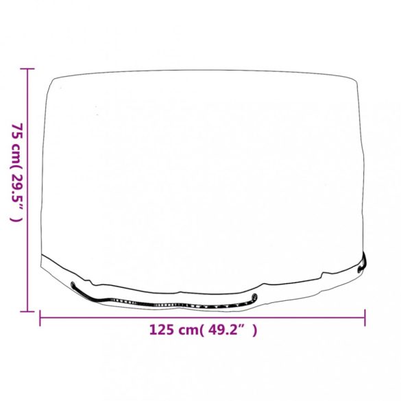 2 db kerek kerti bútorhuzat 6 fűzőlyukkal Ø125 x 75 cm