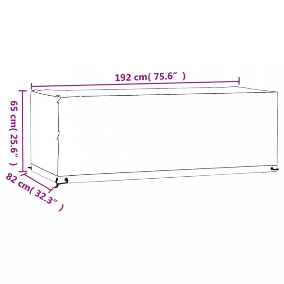 2 db téglalap alakú kerti bútorhuzat 8 fűzőlyukkal 192x82x65 cm