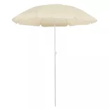 homokszínű kültéri napernyő acél rúddal 180 cm
