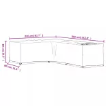 2 db L-alakú kerti bútorhuzat 16 fűzőlyukkal 210x260x80 cm