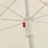 homokszínű kültéri napernyő acél rúddal 180 cm