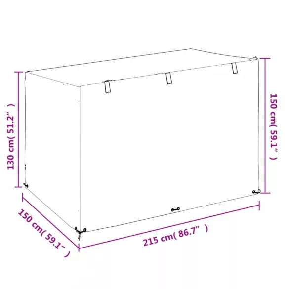 2 db polietilén hintapad huzat 12 fűzőlyukkal 215x150x130/150cm