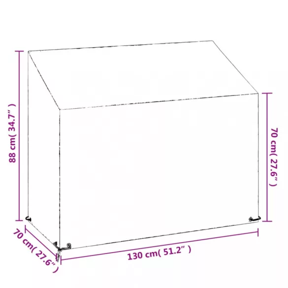 2 db polietilén kerti pad huzat 8 fűzőlyukkal 130x70x70/88 cm