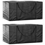 2 db fekete polietilén kerti párnatároló zsák 150 x 75 x 75 cm