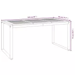 7 részes tömör akácfa és fém kerti étkezőgarnitúra