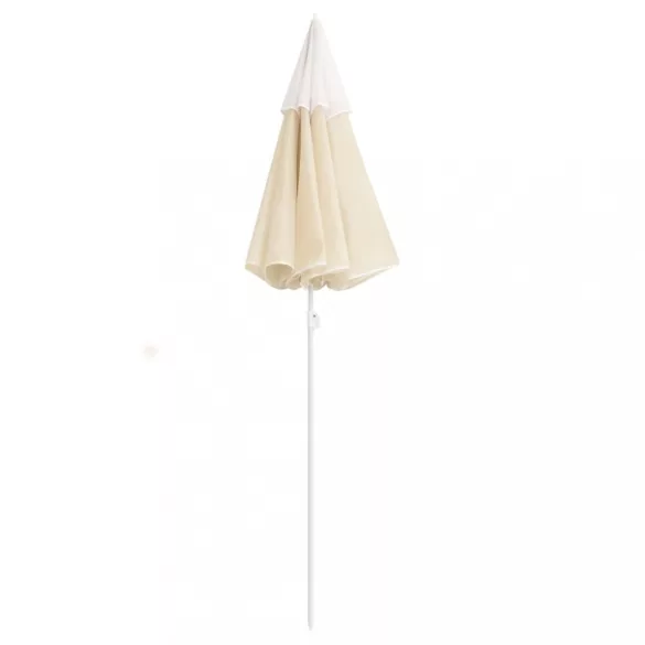 homokszínű kültéri napernyő acél rúddal 180 cm