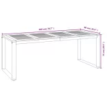 7 részes tömör akácfa és fém kerti étkezőgarnitúra