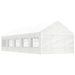 fehér polietilén pavilon tetővel 11,15 x 4,08 x 3,22 m