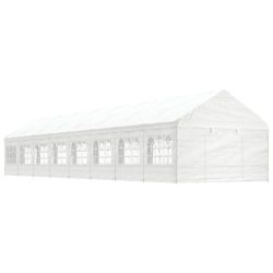 fehér polietilén pavilon tetővel 17,84 x 4,08 x 3,22 m