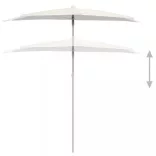 homokszínű félköríves napernyő rúddal 180 x 90 cm