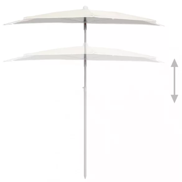 homokszínű félköríves napernyő rúddal 180 x 90 cm