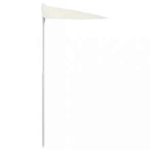 homokszínű félköríves napernyő rúddal 180 x 90 cm