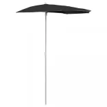 fekete félköríves napernyő rúddal 180 x 90 cm