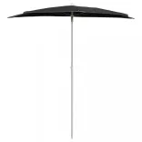 fekete félköríves napernyő rúddal 180 x 90 cm
