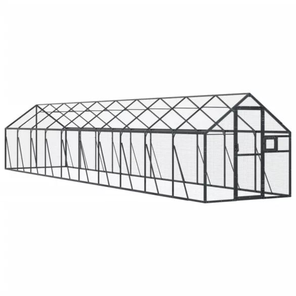 antracit alumínium madárház 1,79 x 10 x 1,85 m