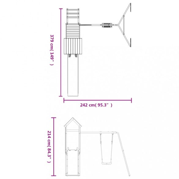 tömör duglászfenyő kültéri játszószett