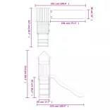 tömör fenyőfa kültéri játszószett