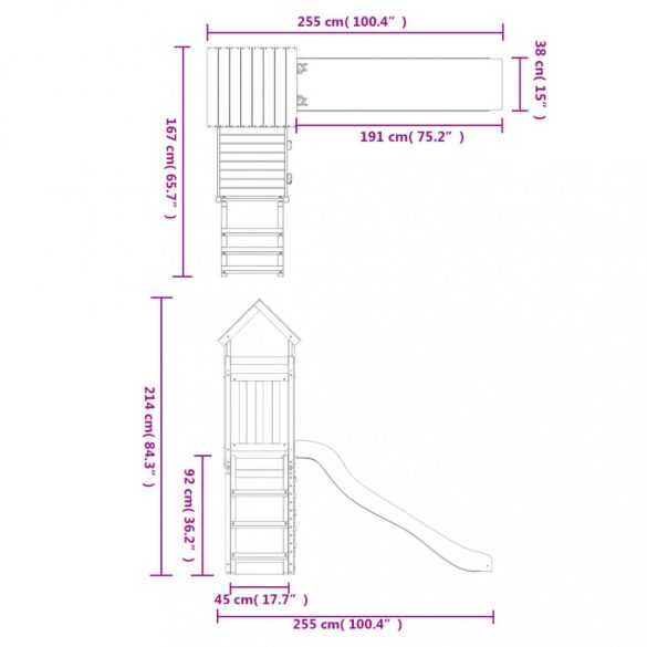 tömör duglászfenyő kültéri játszószett