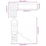 tömör fenyőfa kültéri játszószett