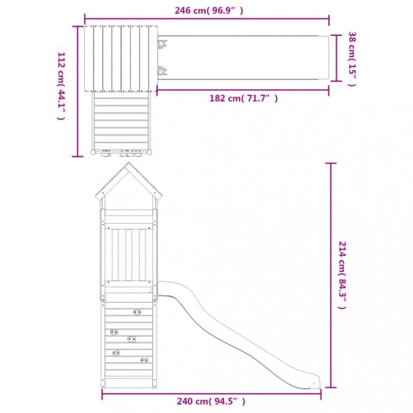 tömör duglászfenyő kültéri játszószett