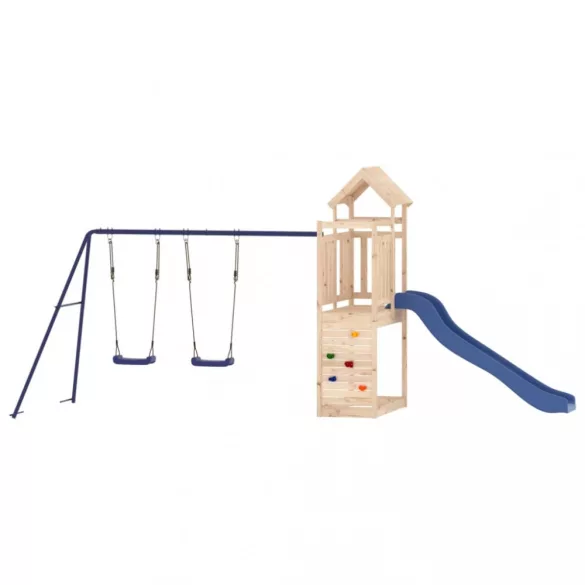 tömör fenyőfa kültéri játszószett