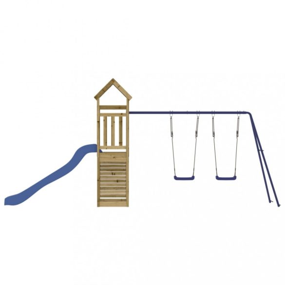 impregnált fenyőfa kültéri játszószett