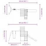 tömör fenyőfa kültéri játszószett