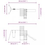 impregnált fenyőfa kültéri játszószett