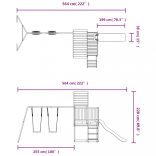 tömör fenyőfa kültéri játszószett