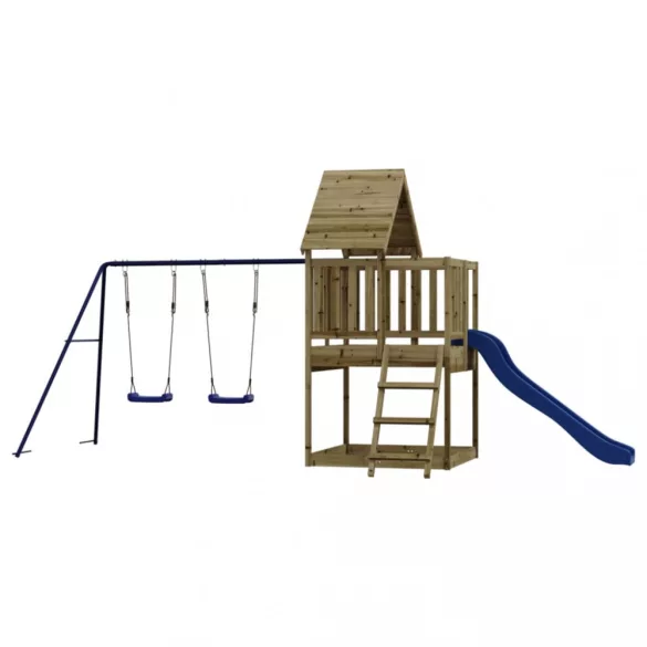 impregnált fenyőfa kültéri játszószett