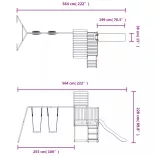 impregnált fenyőfa kültéri játszószett