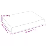 világosbarna kezelt tömör fa fürdőszobai pult 40x30x(2-6) cm