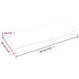 világosbarna kezelt tömör fa fürdőszobai pult 60x30x2 cm