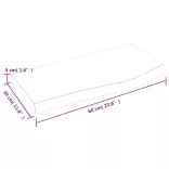 világosbarna kezelt tömör fa fürdőszobai pult 60x30x(2-4) cm