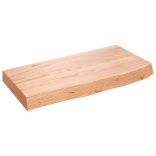 világosbarna kezelt tömör fa fürdőszobai pult 60x30x(2-6) cm