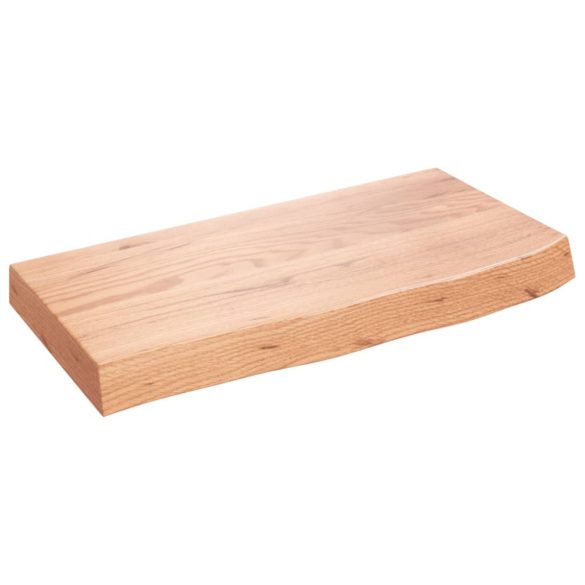 világosbarna kezelt tömör fa fürdőszobai pult 60x30x(2-6) cm