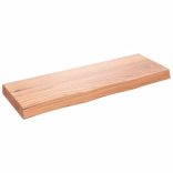 világosbarna kezelt tömör fa fürdőszobai pult 80x30x(2-6) cm