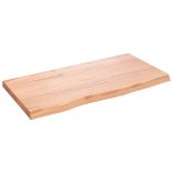 világosbarna kezelt tömör fa fürdőszobai pult 80x40x(2-4) cm