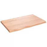 világosbarna kezelt tömör fa fürdőszobai pult 80x50x(2-4) cm