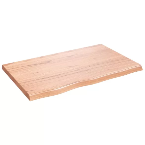 világosbarna kezelt tömör fa fürdőszobai pult 80x50x(2-4) cm